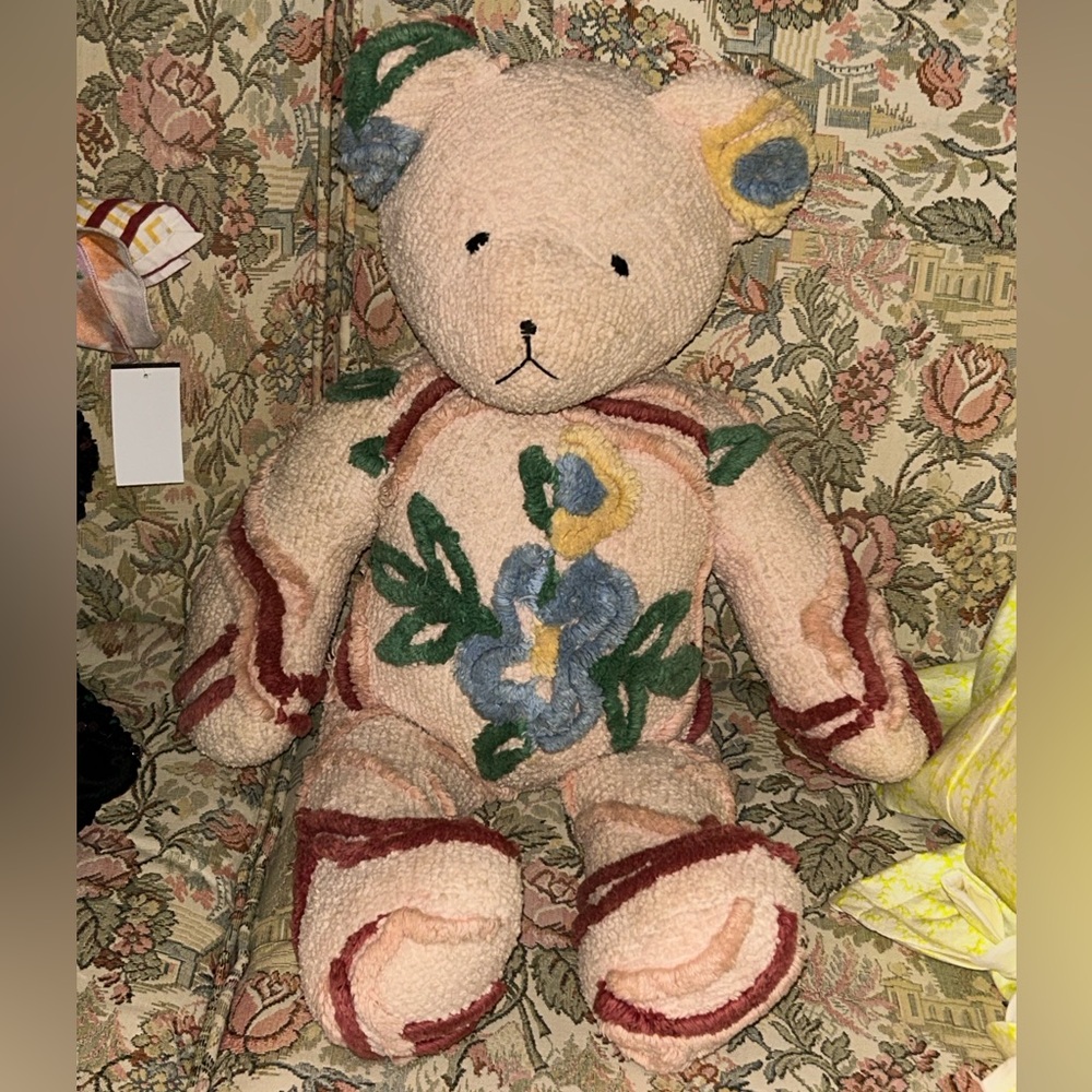 Large Vintage Chenille Teddy Bear